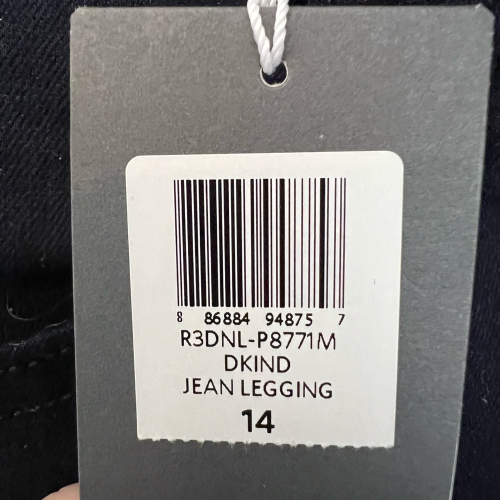 Eileen Fisher Light Stretchy Denim Jegging Jean Legging -Navy Size 14 New w/Tags - Picture 2 of 2